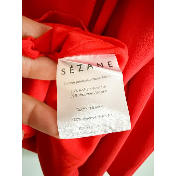 Sézane | Sezane | Robe Alya Dress in Coral/Red | Sz 36/4 - Picture 11 of 12